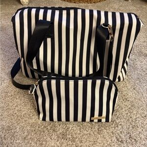 Alice + Olivia Black and White Striped Bag Set